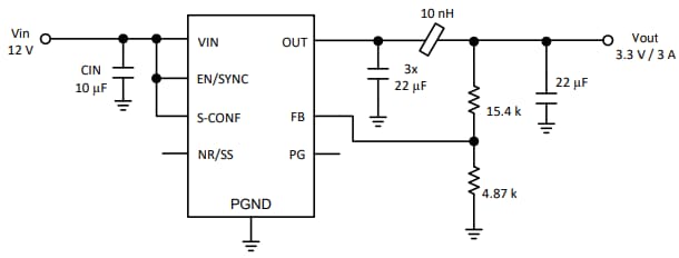 アプリケーション回路図 - Texas Instruments TPSM8291x同期降圧コンバータモジュール